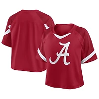 Women's Fanatics Crimson Alabama Tide Oversized Raglan V-Neck Fashion Jersey
