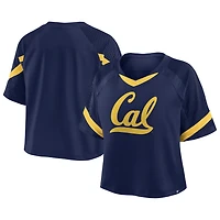 Women's Fanatics Navy Cal Bears Oversized Raglan V-Neck Fashion Jersey