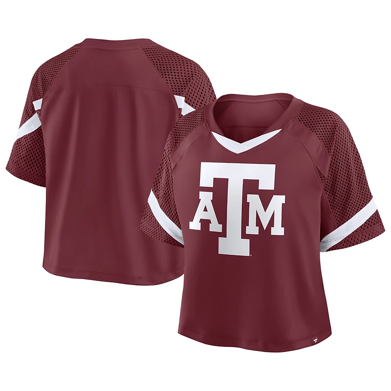 Women's Fanatics Maroon Texas A&M Aggies Oversized Raglan V-Neck Fashion Jersey