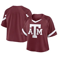 Women's Fanatics Maroon Texas A&M Aggies Oversized Raglan V-Neck Fashion Jersey