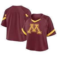 Women's Fanatics Maroon Minnesota Golden Gophers Oversized Raglan V-Neck Fashion Jersey