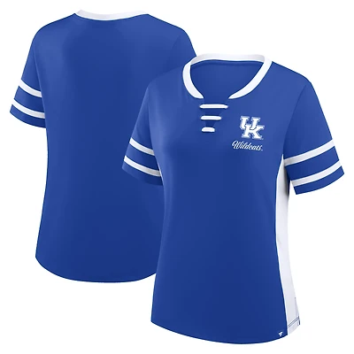 Women's Fanatics Royal/White Kentucky Wildcats Be Fearless Athena Lace-Up T-Shirt