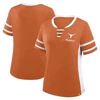 Women's Fanatics Orange/White Texas Longhorns Be Fearless Athena Lace-Up T-Shirt