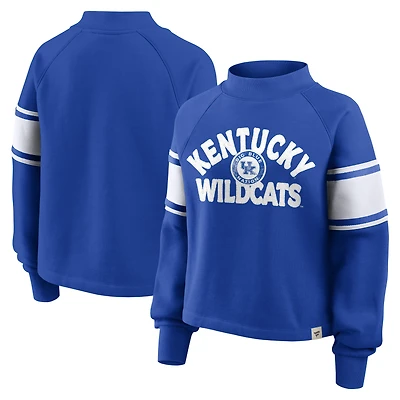 Women's Fanatics Royal Kentucky Wildcats Oversized Hometown Premium Punt Coverage Raglan Pullover Sweatshirt