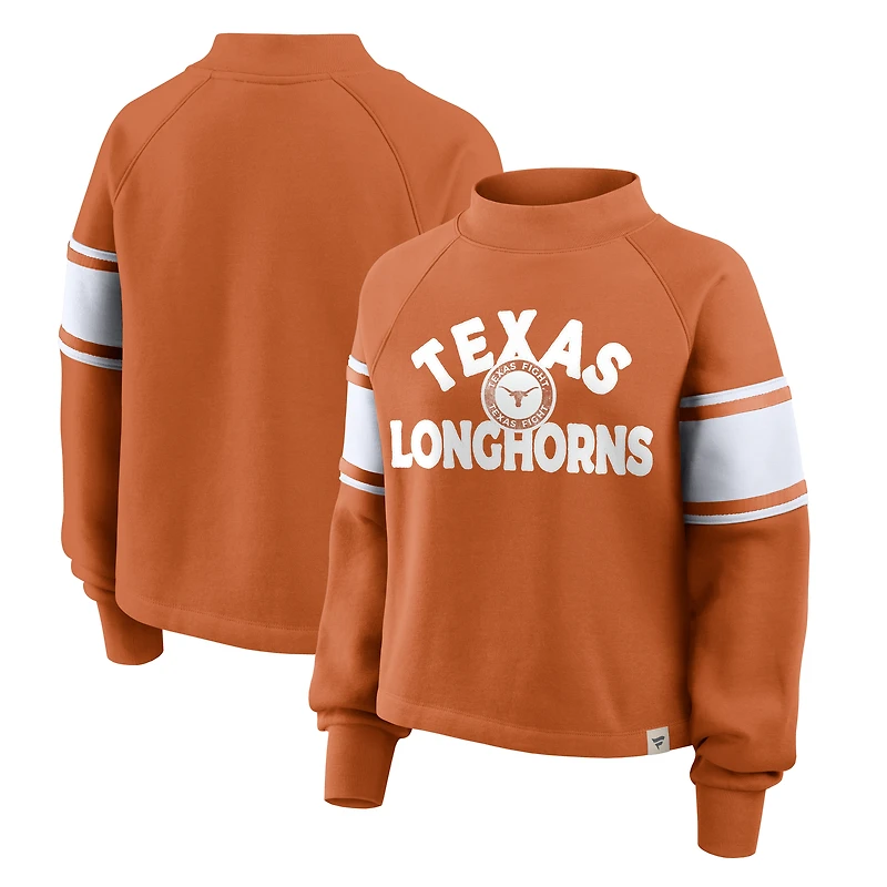 Women's Fanatics Texas Orange Longhorns Oversized Hometown Premium Punt Coverage Raglan Pullover Sweatshirt