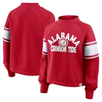 Women's Fanatics Crimson Alabama Tide Oversized Hometown Premium Punt Coverage Raglan Pullover Sweatshirt