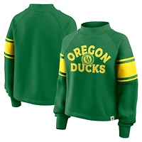 Women's Fanatics Green Oregon Ducks Oversized Hometown Premium Punt Coverage Raglan Pullover Sweatshirt