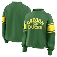 Women's Fanatics Green Oregon Ducks Oversized Hometown Premium Punt Coverage Raglan Pullover Sweatshirt