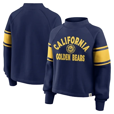 Women's Fanatics Navy Cal Bears Oversized Hometown Premium Punt Coverage Raglan Pullover Sweatshirt