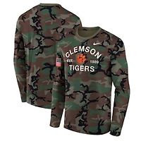 Men's Nike Camo Clemson Tigers 2025 Military Appreciation Legend Dri-FIT Long Sleeve T-Shirt