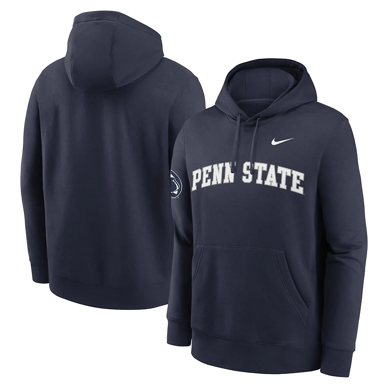 Men's Nike Navy Penn State Nittany Lions 2025 Sideline Club Fleece Pullover Hoodie