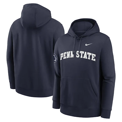 Men's Nike Navy Penn State Nittany Lions 2025 Sideline Club Fleece Pullover Hoodie
