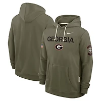 Men's Nike Olive Georgia Bulldogs 2025 Military Appreciation Standard Issue Dri-FIT Hoodie