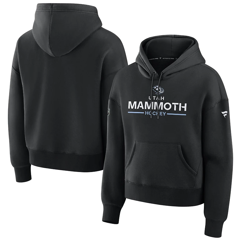 Women's Fanatics Black Utah Mammoth Authentic Pro Primary Pullover Hoodie