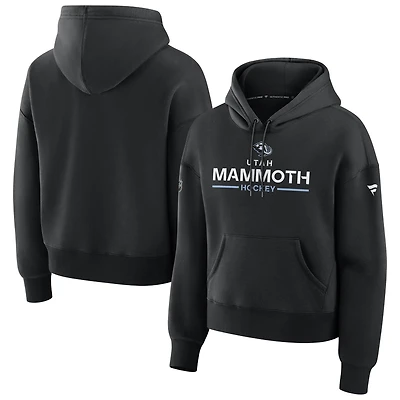 Women's Fanatics Black Utah Mammoth Authentic Pro Primary Pullover Hoodie