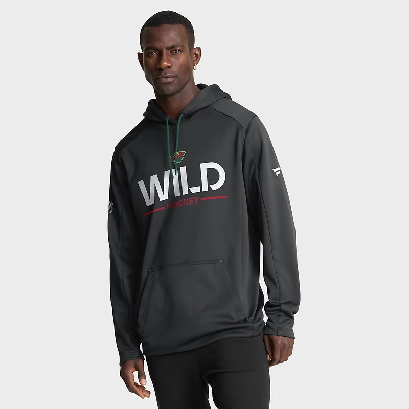 Men's Fanatics Black Minnesota Wild Authentic Pro Rink Hoodie