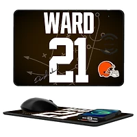 Keyscaper Denzel Ward Cleveland Browns Wireless Charger and Mouse Pad