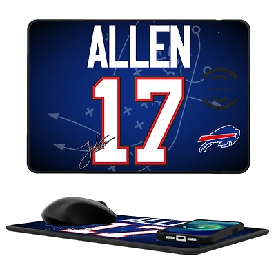 Keyscaper Josh Allen Buffalo Bills Wireless Charger and Mouse Pad