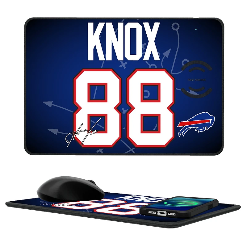 Keyscaper Dawson Knox Buffalo Bills Wireless Charger and Mouse Pad