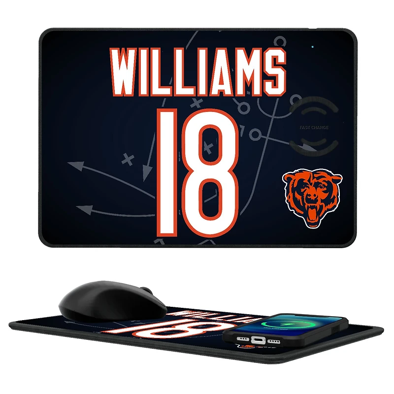 Keyscaper Caleb Williams Chicago Bears Wireless Charger and Mouse Pad