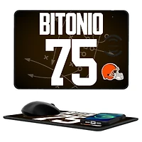 Keyscaper Joel Bitonio Cleveland Browns Wireless Charger and Mouse Pad