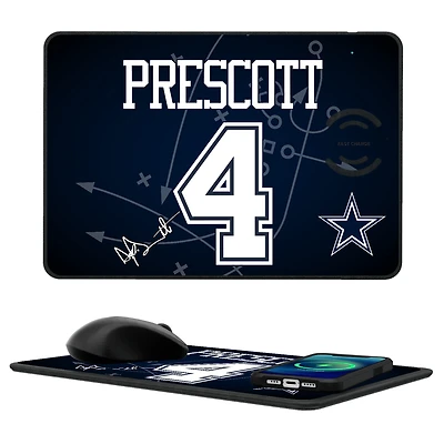 Keyscaper Dak Prescott Dallas Cowboys Wireless Charger and Mouse Pad