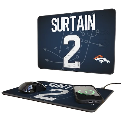Keyscaper Patrick Surtain Denver Broncos Wireless Charger and Mouse Pad