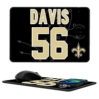 Keyscaper Demario Davis New Orleans Saints Wireless Charger and Mouse Pad