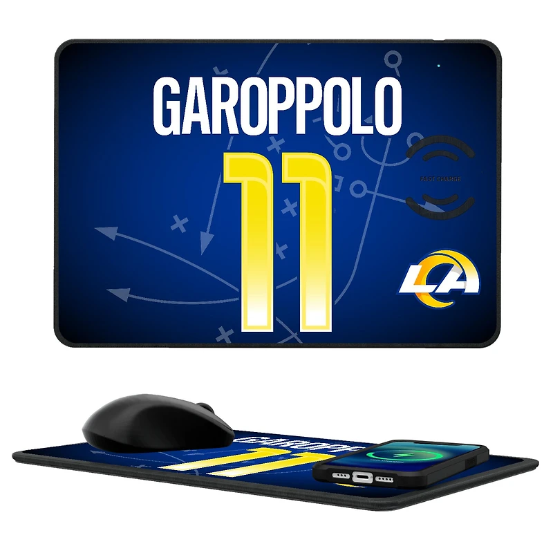 Keyscaper Jimmy Garoppolo Los Angeles Rams Wireless Charger and Mouse Pad