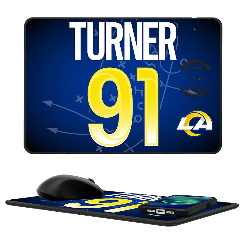 Keyscaper Kobie Turner Los Angeles Rams Wireless Charger and Mouse Pad