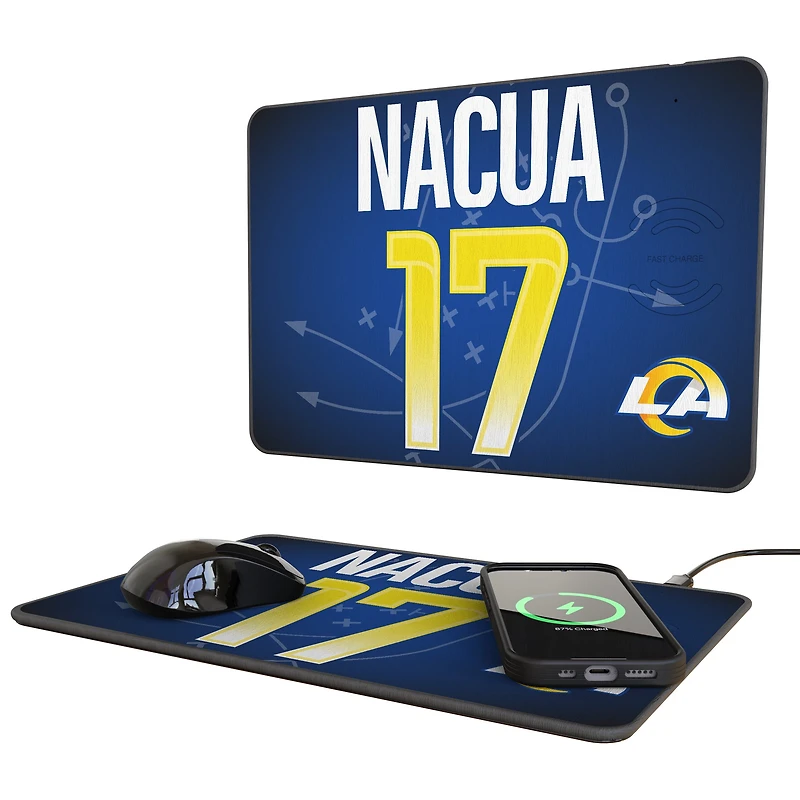 Keyscaper Puka Nacua Los Angeles Rams Wireless Charger and Mouse Pad