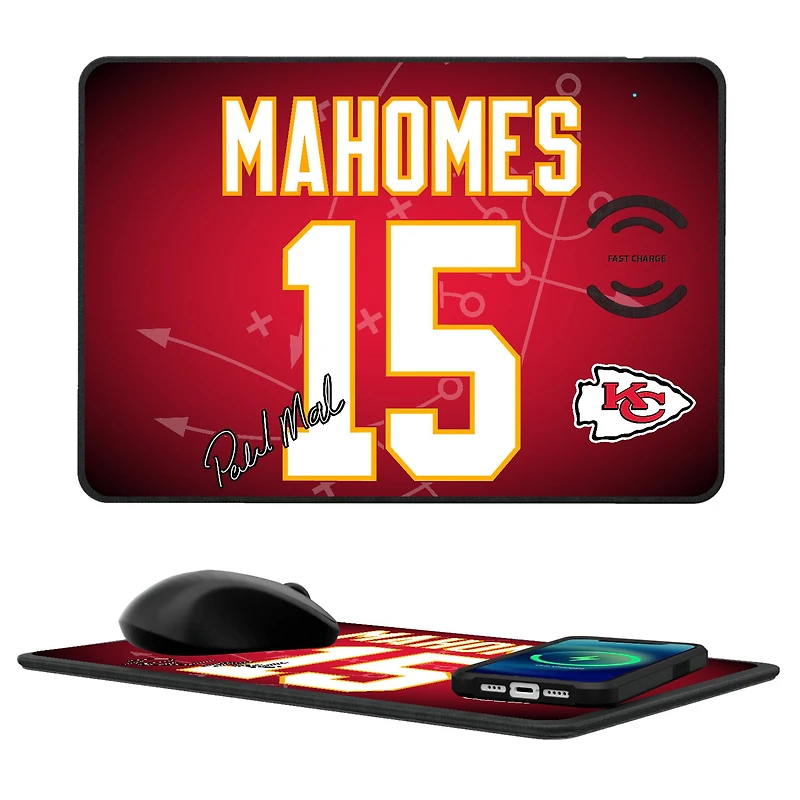 Keyscaper Patrick Mahomes Kansas City Chiefs Wireless Charger and Mouse Pad