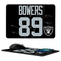 Keyscaper Brock Bowers Las Vegas Raiders Wireless Charger and Mouse Pad