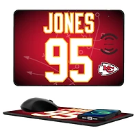Keyscaper Chris Jones Kansas City Chiefs Wireless Charger and Mouse Pad