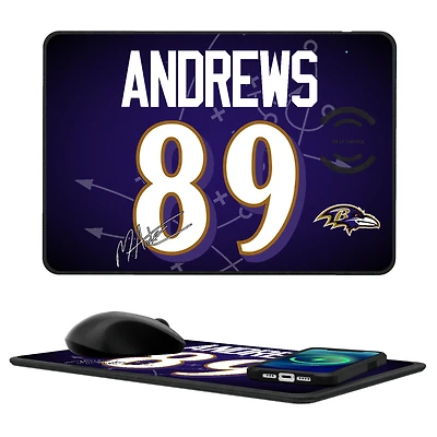 Keyscaper Mark Andrews Baltimore Ravens Wireless Charger and Mouse Pad