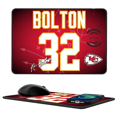 Keyscaper Nick Bolton Kansas City Chiefs Wireless Charger and Mouse Pad