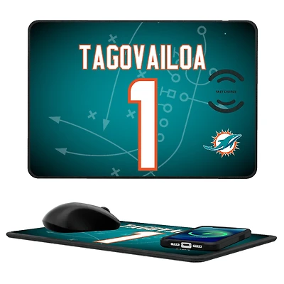 Keyscaper Tua Tagovailoa Miami Dolphins Wireless Charger and Mouse Pad