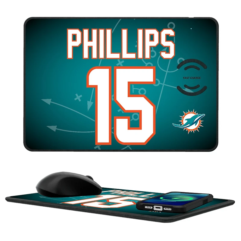 Keyscaper Jaelan Phillips Miami Dolphins Wireless Charger and Mouse Pad