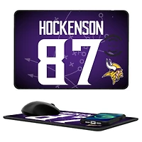 Keyscaper T.J. Hockenson Minnesota Vikings Wireless Charger and Mouse Pad