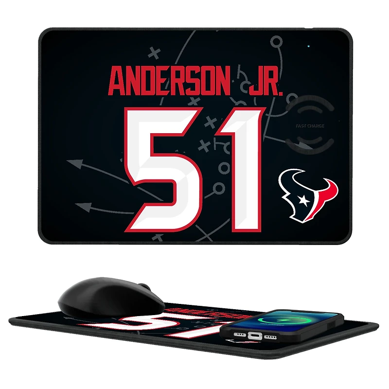 Keyscaper Will Anderson Jr. Houston Texans Wireless Charger and Mouse Pad