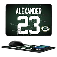 Keyscaper Jaire Alexander Green Bay Packers Wireless Charger and Mouse Pad