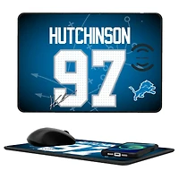 Keyscaper Aidan Hutchinson Detroit Lions Wireless Charger and Mouse Pad