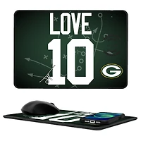 Keyscaper Jordan Love Green Bay Packers Wireless Charger and Mouse Pad