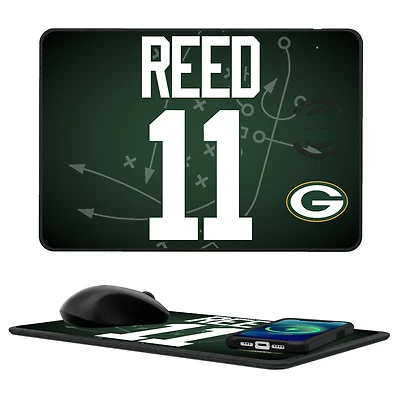 Keyscaper Jayden Reed Green Bay Packers Wireless Charger and Mouse Pad