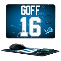 Keyscaper Jared Goff Detroit Lions Wireless Charger and Mouse Pad