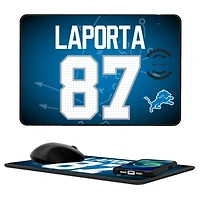 Keyscaper Sam LaPorta Detroit Lions Wireless Charger and Mouse Pad