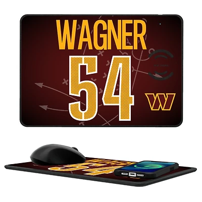 Keyscaper Bobby Wagner Washington Commanders Wireless Charger and Mouse Pad