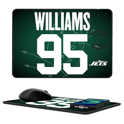 Keyscaper Quinnen Williams New York Jets Wireless Charger and Mouse Pad