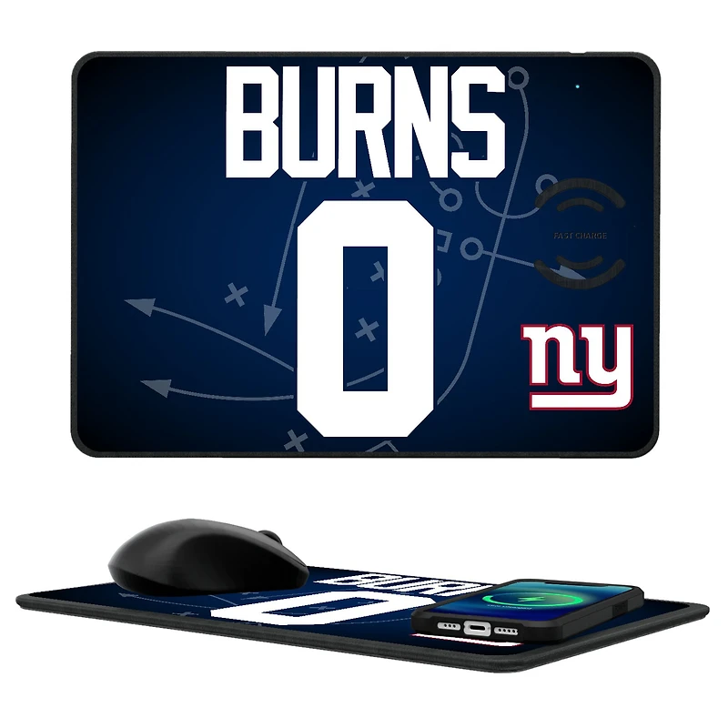 Keyscaper Brian Burns New York Giants Wireless Charger and Mouse Pad