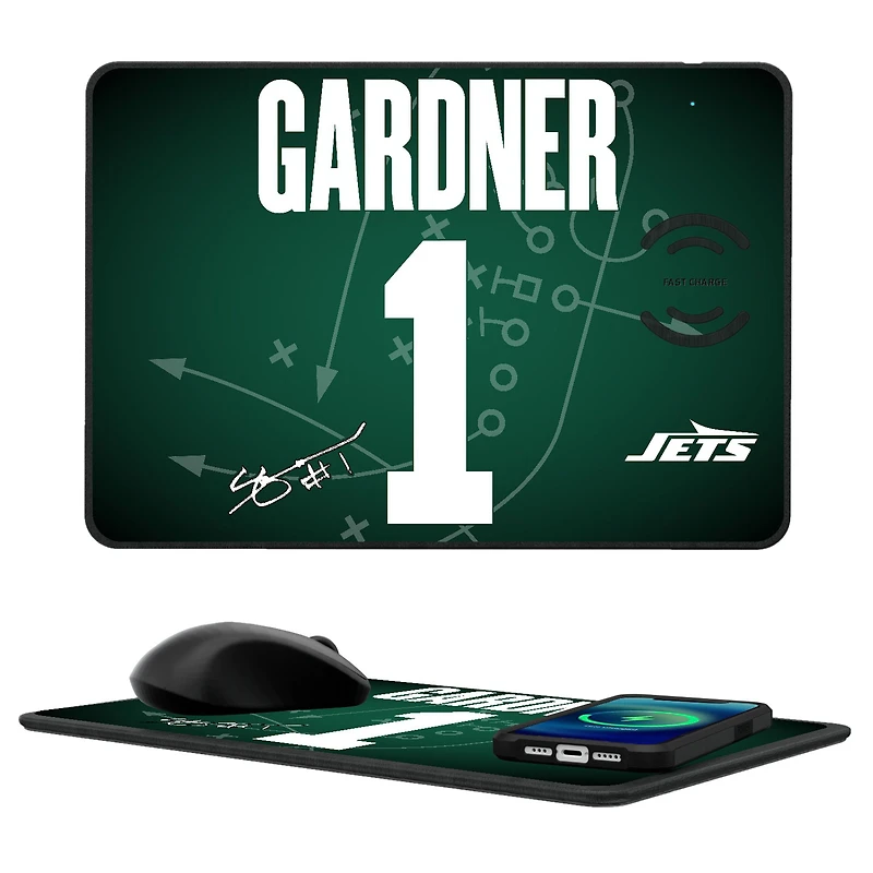 Keyscaper Ahmad Sauce Gardner New York Jets Wireless Charger and Mouse Pad